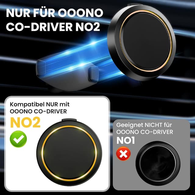 Detalle de DESELL ooono 2 Halterung – magnetische Auto-Lüftungsgitterhalterung für OOONO CO-Driver NO2