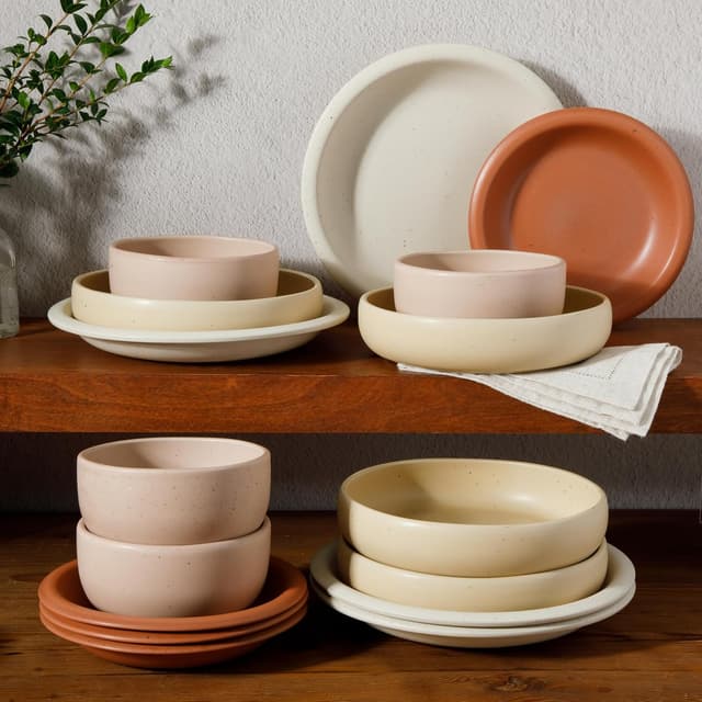 Thumbnail 4 de Bloomhouse Corsica Clay 16‑Piece Stoneware Dinnerware Set 🍽