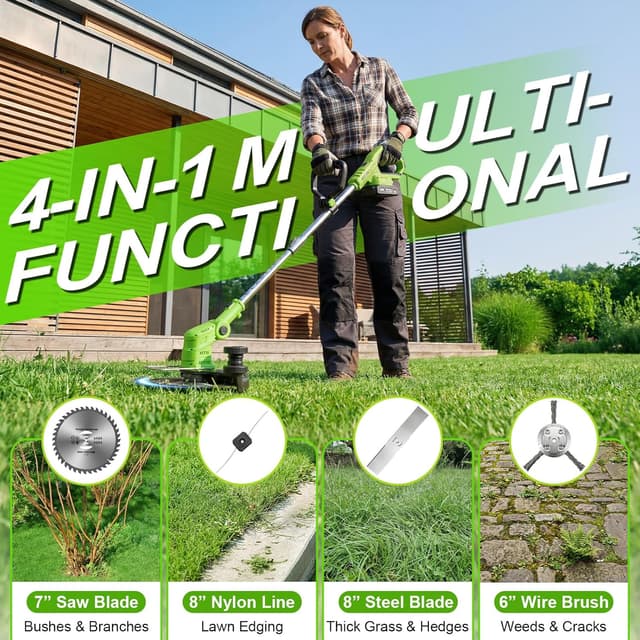 Detalle de VOERJIA cordless strimmer 21V 850W LCD