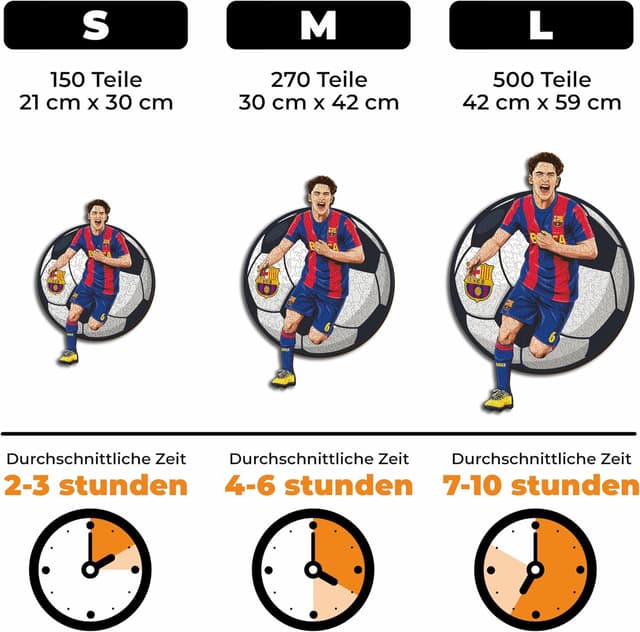 Detalle de Iconic Puzzles Barcelona „GAVI“ Holzpuzzle, offiziell lizenziert, 270 Teile (Größe M)