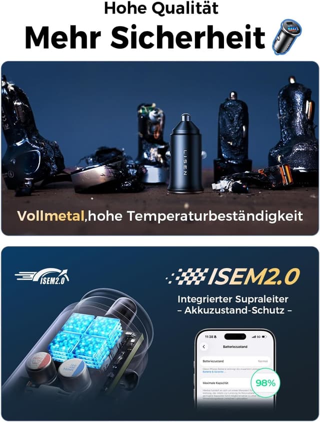 Thumbnail 5 de LISEN 54W Zigarettenanzünder USB C