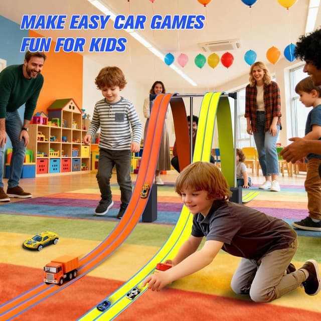 Thumbnail 3 de ACELIFE Flexible Autorennbahn 4,5 m mit 6 Autos