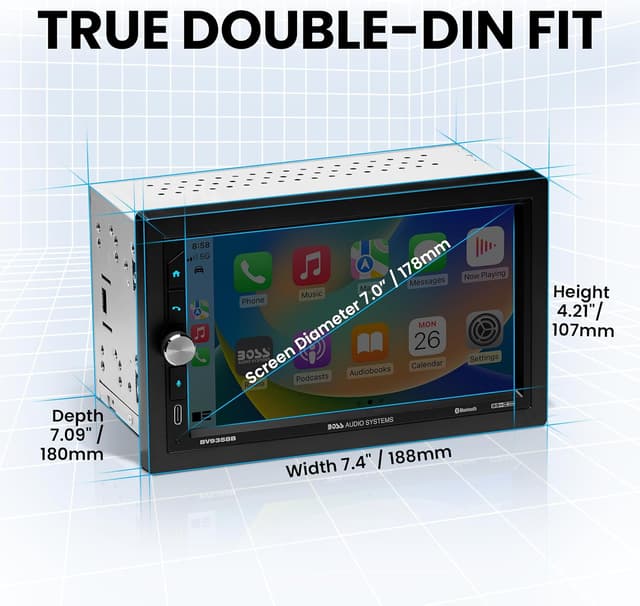 Thumbnail 4 de BOSS BV9358B 7 Inch Double Din Car Stereo