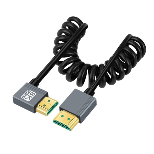 Detalle de HDMI 2.1 Spiralkabel 90° 1,0 m