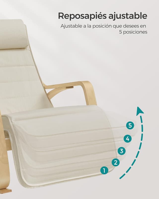 Thumbnail 5 de SONGMICS Silla Mecedora beige 150 kg