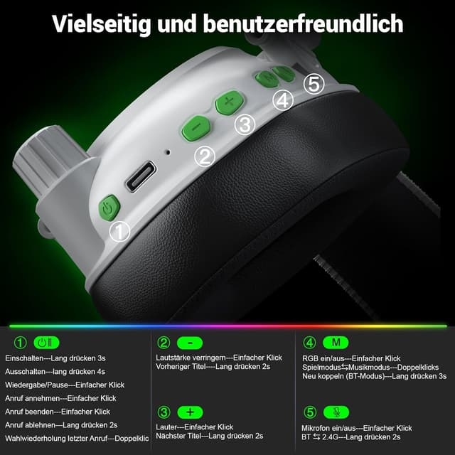 Thumbnail 6 de Krysenix KGH2 Gaming Headset 40 Stunden