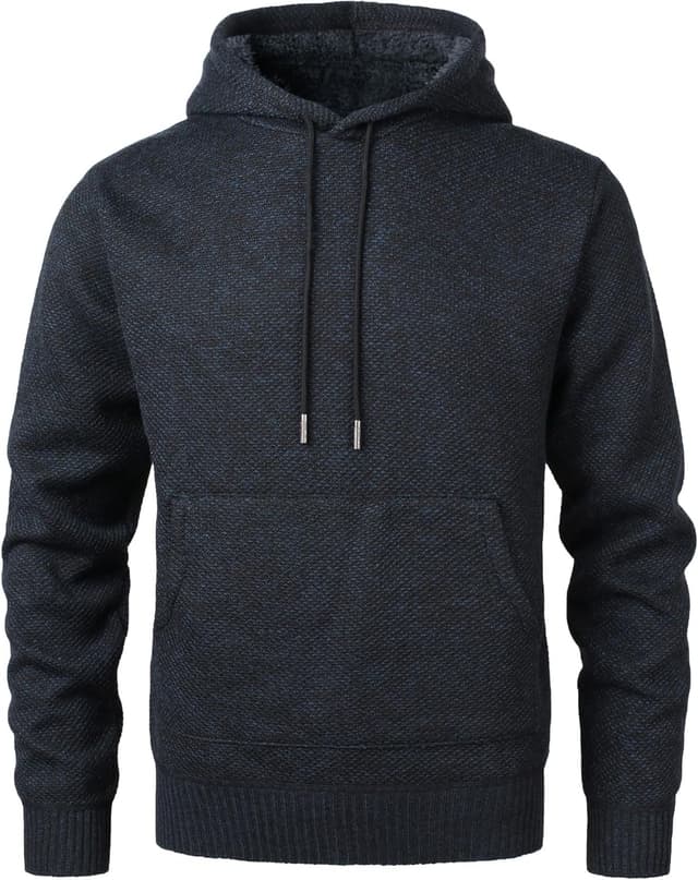 Detalle 2 de Herothorn Hoodie à capuche homme en sweat épais et doublure chaude