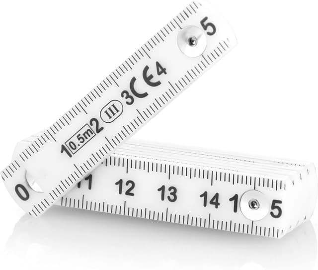 Detalle de COM-FOUR® Lot de 5 mini-règles pliantes 50 cm (métrique) en plastique, format porte-clés
