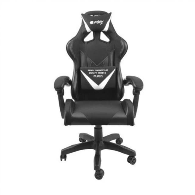 Detalle de Fury Avenger L Silla Gaming Blanca y Negra