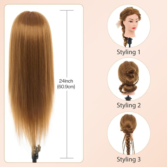 Thumbnail 5 de Neverland Frisierkopf 24 Zoll 80% Echthaar 🧑🎓