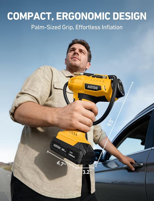 Thumbnail 6 de AstroAI 2‑in‑1 compressore d'aria portatile 160 PSI