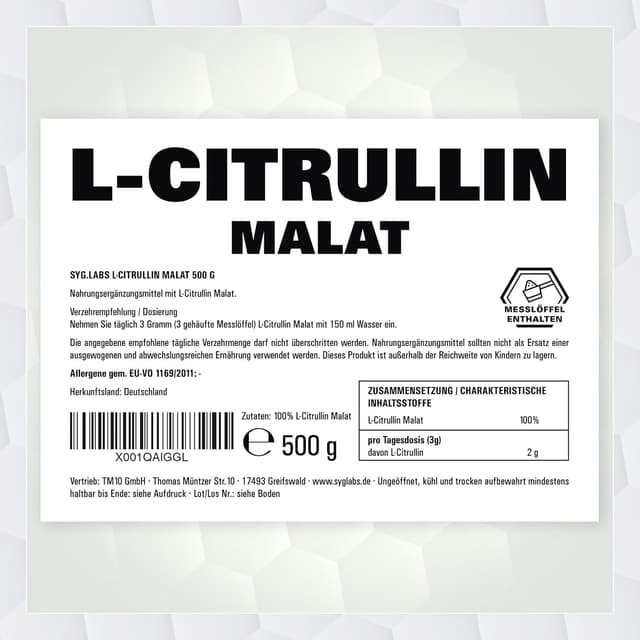 Detalle 2 de L-Citrullin Malat 2:1 500g Pulver für Sportler