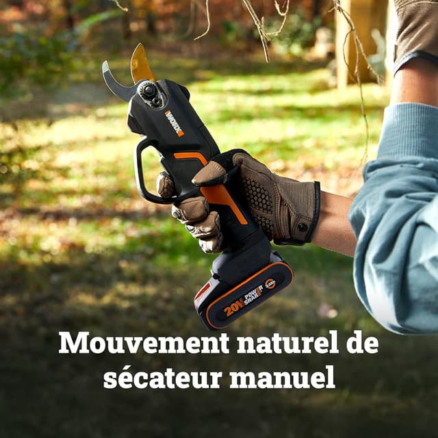 Thumbnail 6 de WORX Sécateur sans fil 20V WG330E brushless — coupe jusqu’à 25 mm, batterie 2Ah incluse