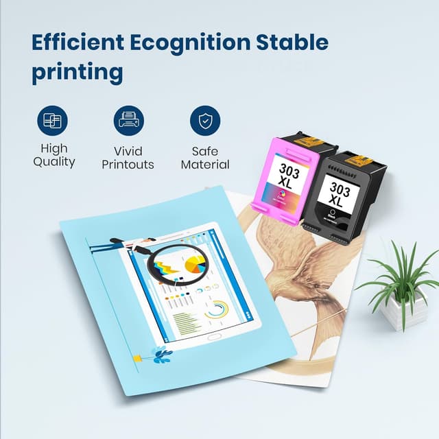 Detalle 1 de 303XL Druckerpatronen Multipack (HP 303/303XL) für HP Envy Photo & Tango/TangoX – Schwarz & Farbe (2er Pack)