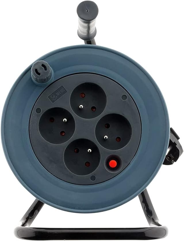 Detalle 2 de Zenitech Haushalts-Kabeltrommel 4×2P+T – 15 m, grau