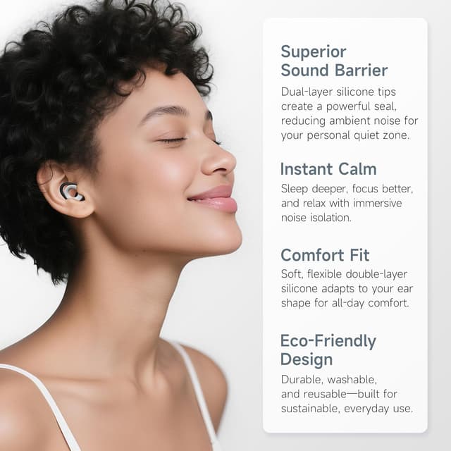 Detalle de QWH Ear Plugs, 25dB noise reduction