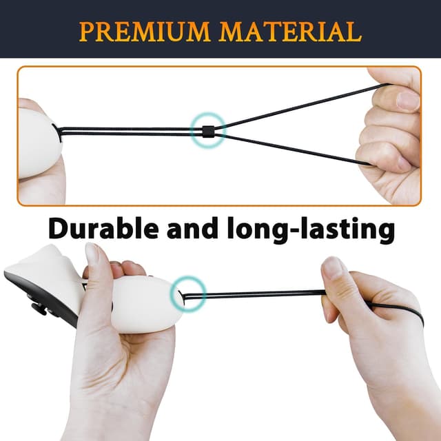 Detalle de SOULWIT replacement wrist straps (1 pair) for Quest 3 / Quest 3S – adjustable DIY hand straps, black