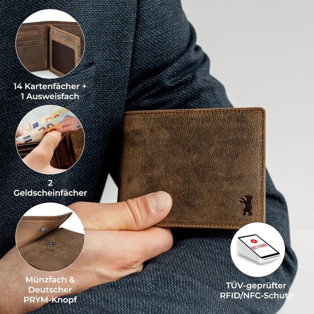 Thumbnail 4 de Berliner Bags Vintage Geldbörse mit RFID-Schutz