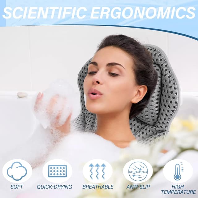 Detalle 2 de Zikenis Badewannenkissen mit 6 Saugnäpfen