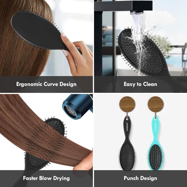 Detalle 2 de Aussumy 4-Pack Detangling Hair Brushes with Air Cushion Cushioning