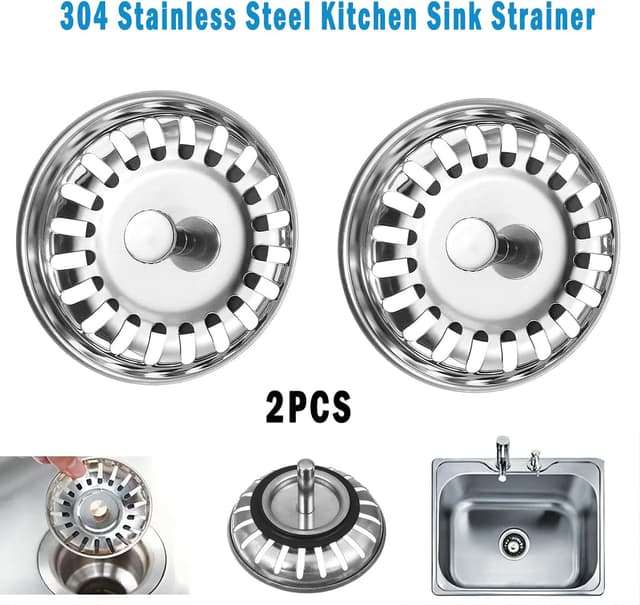 Thumbnail 6 de 2 Pack Stainless Steel Sink Strainer 80mm