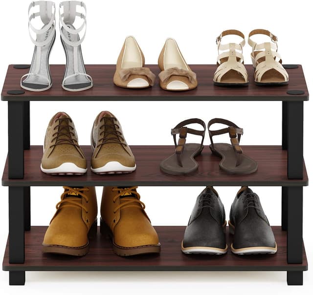 Detalle 2 de Furinno Scarpiere 3 livelli Dark Cherry