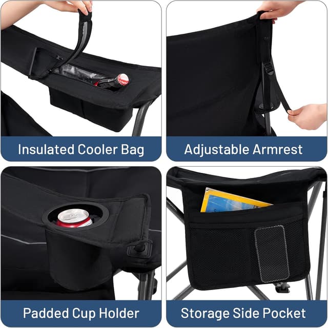 Thumbnail 6 de Timber Ridge Heavy Duty Camping Chair 200kg