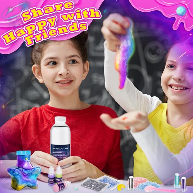 Detalle de Hapikids Ice Cream Slime Set (6–12 years) – Galaxy starry sky slime gift