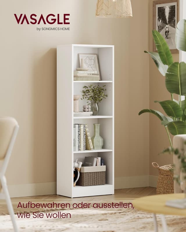 Detalle de VASAGLE Libreria a 4 ripiani regolabili 121,5 cm