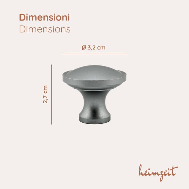 Detalle 2 de heimzeit Pomelli Armadio Nova in alluminio (8 pezzi, grande rotondo) grigio