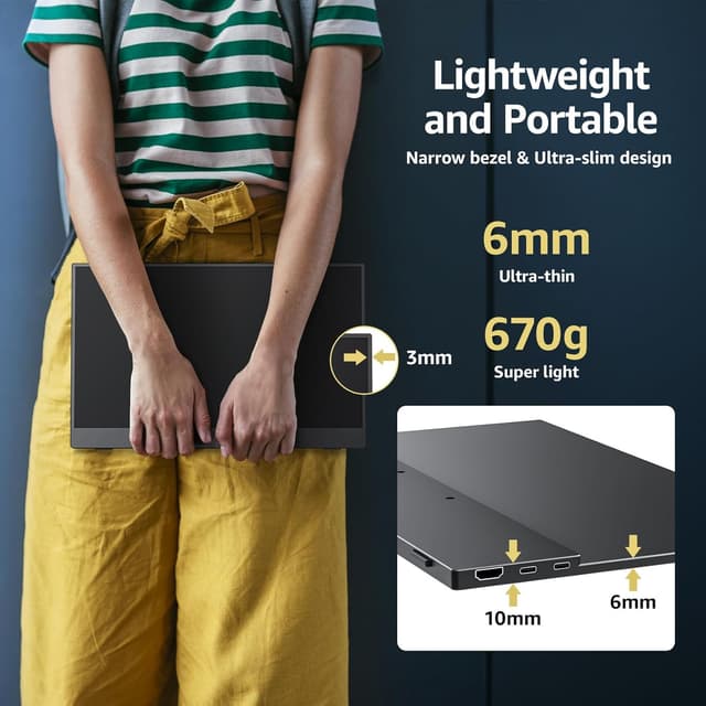 Detalle 2 de cocopar Portable Monitor 15,6 Zoll (1080P FHD) – mobiler USB-C/HDMI Zweitbildschirm mit Lautsprecher