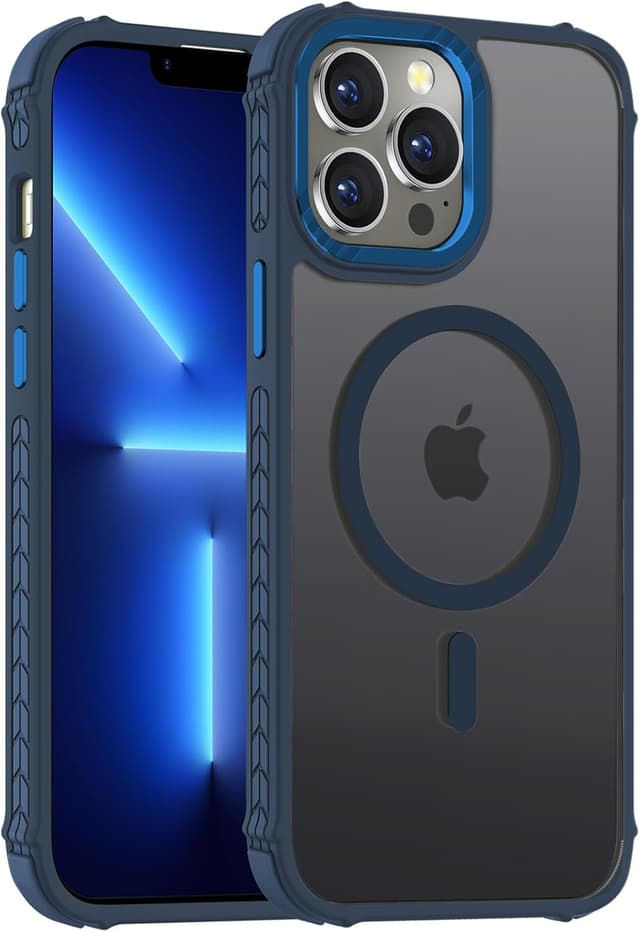 Detalle de DEERLAMN Strong Magnetic Case for iPhone 15 Pro Max (6.7-inch) with MagSafe compatibility — Forest Blue