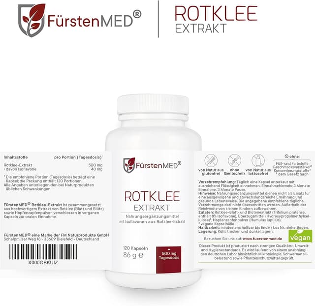 Detalle 2 de FürstenMED Rotklee Kapseln 120 Stk.