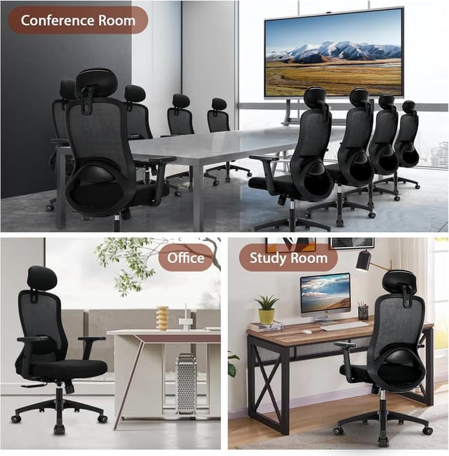 Thumbnail 6 de Milacyee Silla de Oficina Ergonomática con Reposacabezas