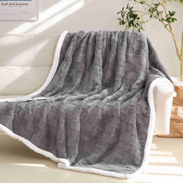 Thumbnail 5 de Gracelife Sherpa-Decke Überwurf 150x200 cm Grau