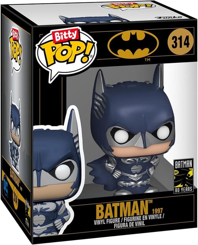 Detalle de Funko Bitty Pop! Batman 85th Freeze 4PK mystery mini figures (DC Comics) – stackable shelf included