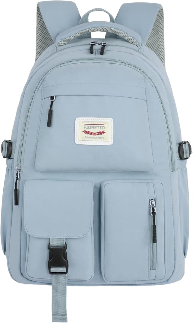 Detalle de Fioretto Lightweight School Backpack for Women – 14-inch laptop rucksack with anti-theft back pocket