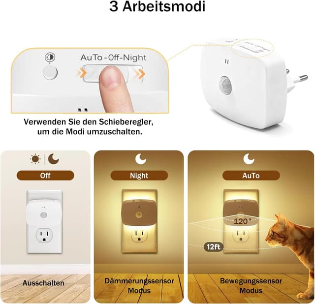 Thumbnail 4 de YzzYzz LED Nachtlicht Steckdose 2 Stück