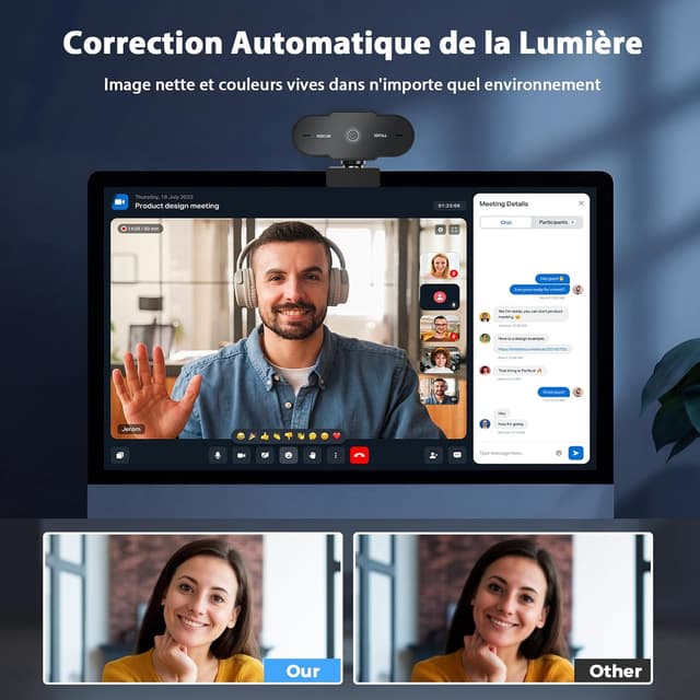 Thumbnail 6 de Veorkide Webcam Full HD 1080P 30FPS