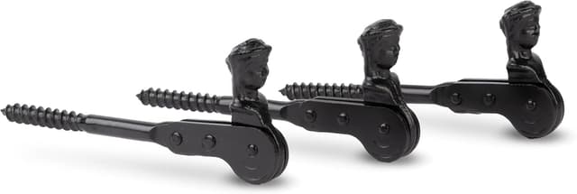 Detalle de Alberts 307486 Arrêt de volet tête bergère noir laqué (set de 3) à visser ou à sceller