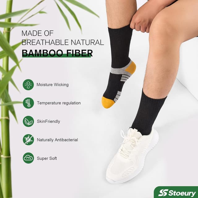 Thumbnail 2 de Stoeury Mens Bamboo Socks 6 Pairs