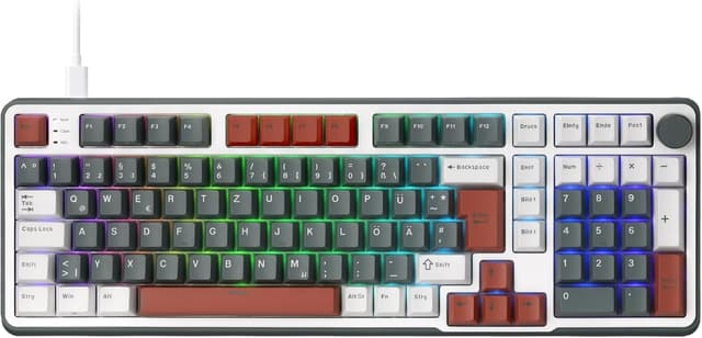Detalle de RK ROYAL KLUDGE C98 DE HE mechanische Gaming-Tastatur (Hall-Effekt, Hot-Swap, QWERTZ) mit Rapid Trigger