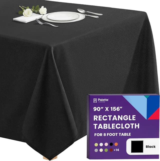 Detalle de Gee Di Moda Rectangle Tablecloth 90 x 156 in Black