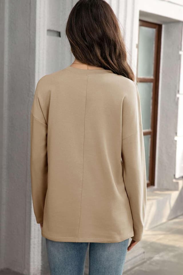 Detalle 2 de Baumwoll Damen Oversize Shirt Langarm