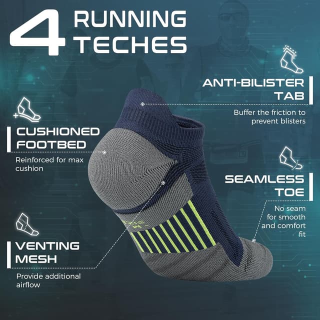 Thumbnail 4 de Rahhint Coolmax Compressione 3 Paia Corti Calze Running