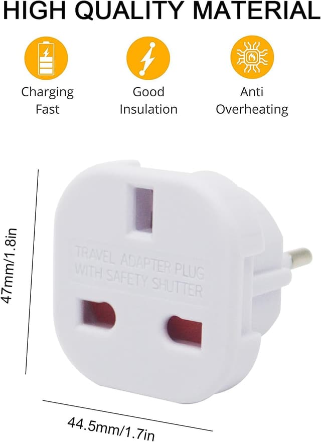 Detalle 2 de Jsdoin EU Travel Adapter 6‑Pack
