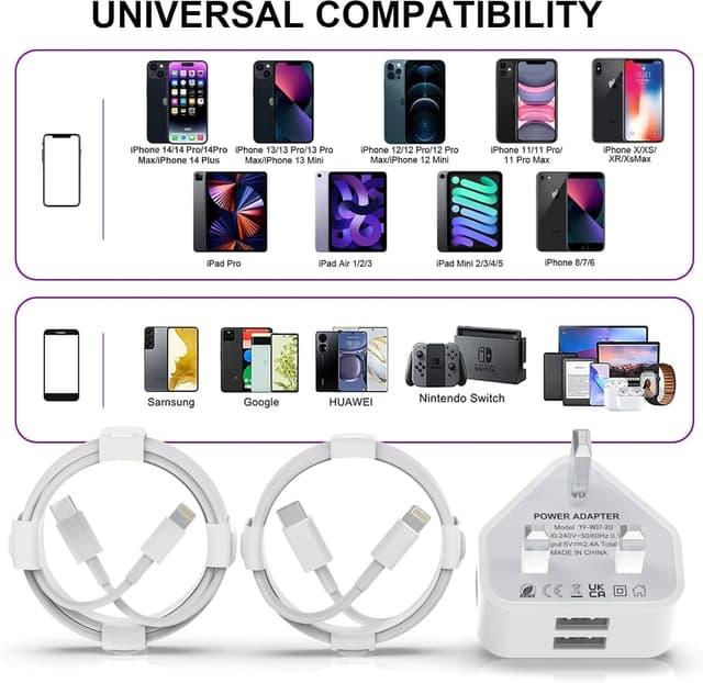 Thumbnail 5 de Apple iPhone Charger 2.4A 2‑pack with 4 Lightning Cables