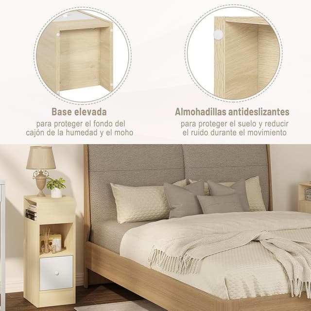 Thumbnail 4 de EUGAD 2X Mesitas de Noche Modernas de Madera 🌙