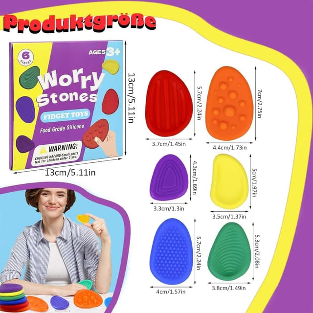 Detalle 2 de Sensory Stones Fidget Toys 6 Stück für Stress