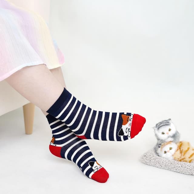 Detalle de ZAKASA Chaussettes enfant fille fantaisie (socquettes) en coton à motifs animaux